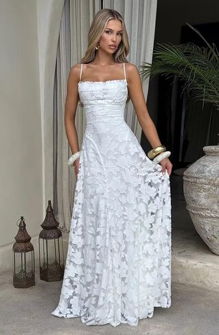 RUISIXANNI Spaghetti Strap Lace Floral Bridesmaid Dress Cowl Neck A Line Elegant Formal Evening Gown 2025 in Saudi Arabia