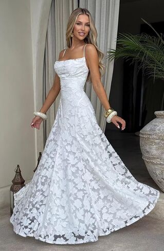 RUISIXANNI Spaghetti Strap Lace Floral Bridesmaid Dress Cowl Neck A Line Elegant Formal Evening Gown 2025 in Saudi Arabia