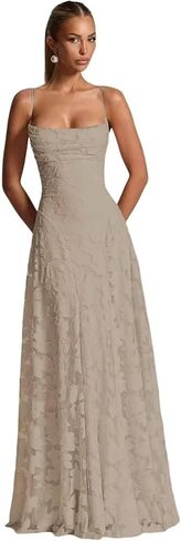 RUISIXANNI Spaghetti Strap Lace Floral Bridesmaid Dress Cowl Neck A Line Elegant Formal Evening Gown 2025 in Saudi Arabia