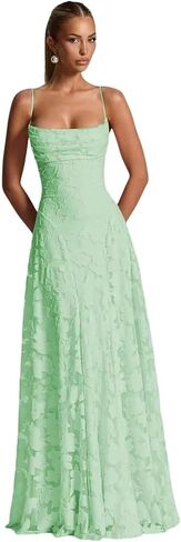 RUISIXANNI Spaghetti Strap Lace Floral Bridesmaid Dress Cowl Neck A Line Elegant Formal Evening Gown 2025 in Saudi Arabia
