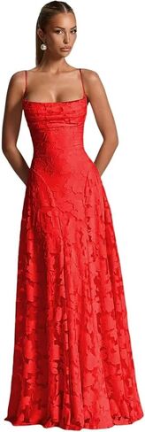 RUISIXANNI Spaghetti Strap Lace Floral Bridesmaid Dress Cowl Neck A Line Elegant Formal Evening Gown 2025 in Saudi Arabia