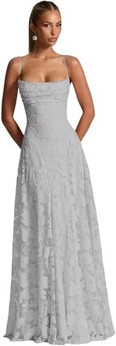 RUISIXANNI Spaghetti Strap Lace Floral Bridesmaid Dress Cowl Neck A Line Elegant Formal Evening Gown 2025 in Saudi Arabia