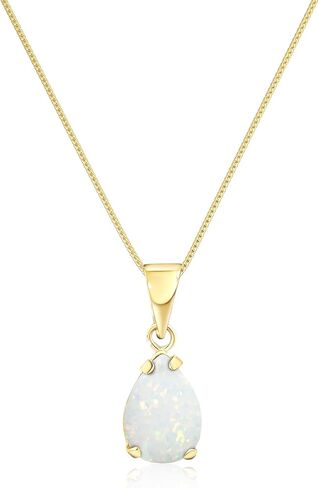 14K Gold Gemstone Necklace for Women - Gold Pendant Necklace -Teardrop Necklace - Gold Dainty Necklace - Solid Gold Necklace - Dainty Gold Necklace - Wedding Necklaces for Brides - Gemstone Jewelry in Saudi Arabia