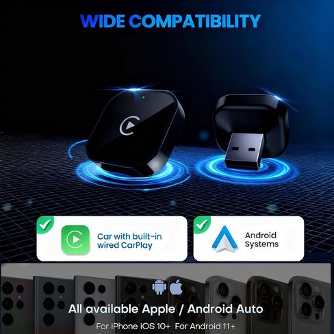 المحول اللاسلكي تحويل سلكية إلى اللاسلكي ل carplay ＆ أندرويد صغير الحجم ، والتوصيل والتشغيل ، واتصال سريع ومستقر in Kuwait
