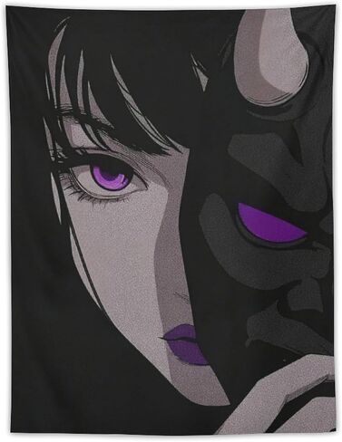 JYOUQOC Female Samurai Anime Girl Tapestry Large Wall Art Backdrop Flag Wall Hanging Decor for Living Room Bedroom Dorm Office 30"×40" in Saudi Arabia