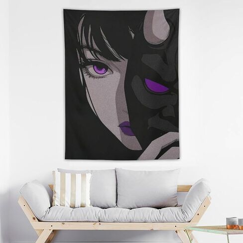 JYOUQOC Female Samurai Anime Girl Tapestry Large Wall Art Backdrop Flag Wall Hanging Decor for Living Room Bedroom Dorm Office 30"×40" in Saudi Arabia