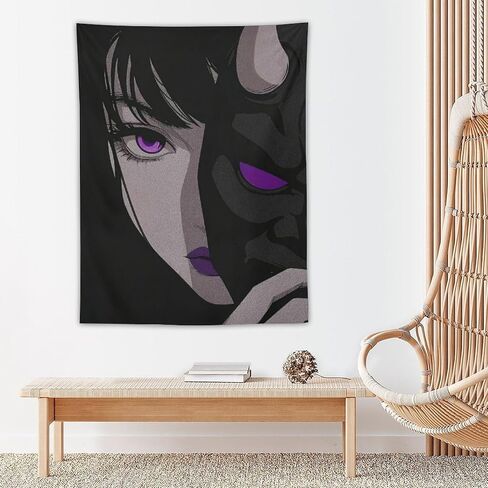 JYOUQOC Female Samurai Anime Girl Tapestry Large Wall Art Backdrop Flag Wall Hanging Decor for Living Room Bedroom Dorm Office 30"×40" in Saudi Arabia