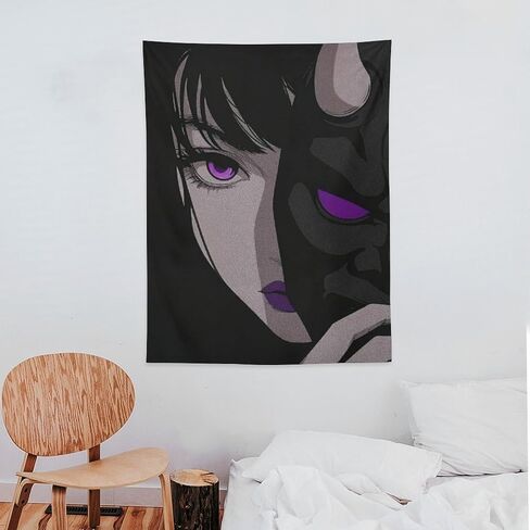 JYOUQOC Female Samurai Anime Girl Tapestry Large Wall Art Backdrop Flag Wall Hanging Decor for Living Room Bedroom Dorm Office 30"×40" in Saudi Arabia