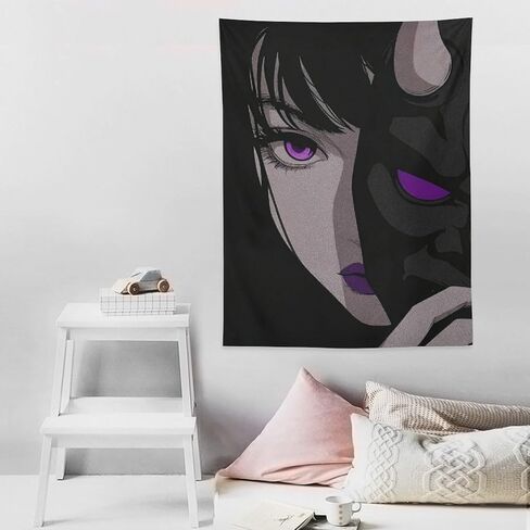 JYOUQOC Female Samurai Anime Girl Tapestry Large Wall Art Backdrop Flag Wall Hanging Decor for Living Room Bedroom Dorm Office 30"×40" in Saudi Arabia