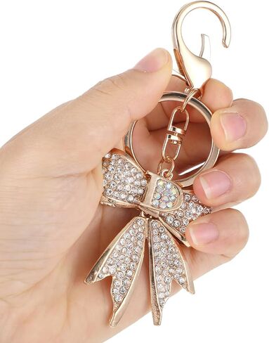 Prasacco Gold Bow Keychain Rhinestone Bag Charms for Handbags Shiny Purse Charms Cute Keychain for Girls Women Aesthetic Keychain for Car Key Purse Bags Handbags Backpacks in Saudi Arabia