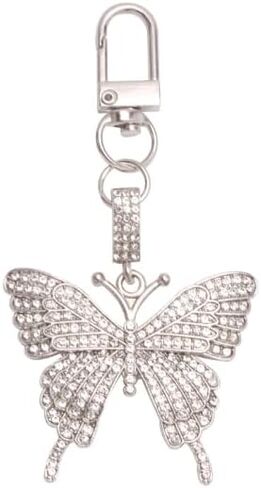 Butterfly Keychain Crystal Rhinestone Sparkling Keychain Charms, Purse Charms for Handbags Car Pendant Keychain in Saudi Arabia