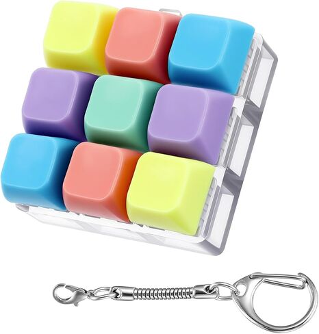 Mabor Keyboard Fidget Clicker, Keyboard Fidget Keychain of 9 Colors Decompression Keycap Button Stress Relief Gifts for Adults to Relief Stress Pass Time in Saudi Arabia