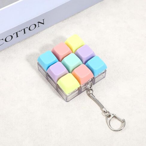 Mabor Keyboard Fidget Clicker, Keyboard Fidget Keychain of 9 Colors Decompression Keycap Button Stress Relief Gifts for Adults to Relief Stress Pass Time in Saudi Arabia