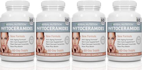 Herbal Nutrition Phytoceramides Rice Based with Biotin Vitamin A C D and E, 4 Bottle Pack 40mg in Saudi Arabia