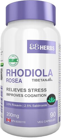 88herbs Rhodiola Rosea – Organic – Tibetan Premium Grade – 3.5% Rosavin & 2.5% Salidroside – 90 Vegetarian Caps (200 mg) in Saudi Arabia