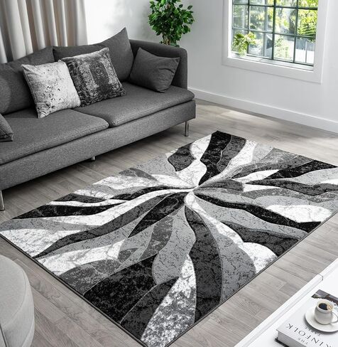 Modern Abstract Area Rug Hand Carved Contemporary Geometric Vibrant Colorful Carpet for Living Room Bedroom Design PR1002 (Beige, 8' x 10') in Saudi Arabia