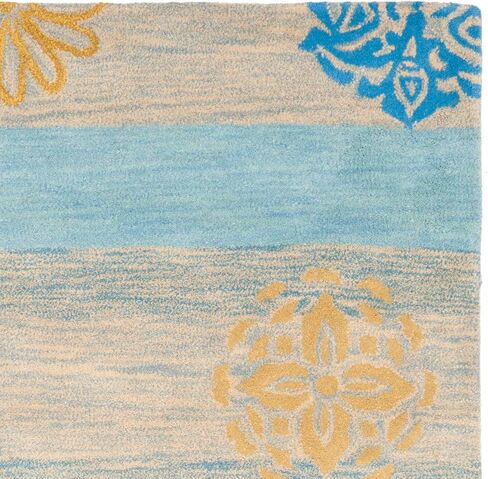 سجادة SAFAVIEH Soho Collection مقاس 5 × 8 بوصة أزرق/متعدد SOH777A مصنوعة يدويًا من الصوف الفاخر والفسكوز in Saudi Arabia
