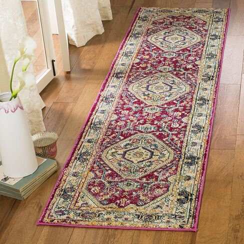 SAFAVIEH Savannah Collection 2'3" x 8' Violet / Violet SVH684N Boho Chic Runner Rug in Saudi Arabia