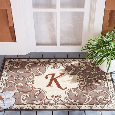مجموعة SAFAVIEH Monogram مقاس 2'6" x 4' Mocha MON214K سجادة جديدة مصنوعة يدويًا in Saudi Arabia