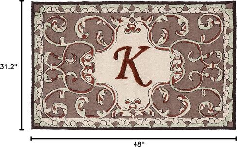 مجموعة SAFAVIEH Monogram مقاس 2'6" x 4' Mocha MON214K سجادة جديدة مصنوعة يدويًا in Saudi Arabia