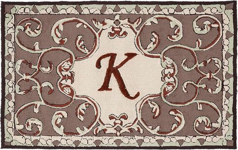 مجموعة SAFAVIEH Monogram مقاس 2'6" x 4' Mocha MON214K سجادة جديدة مصنوعة يدويًا in Saudi Arabia
