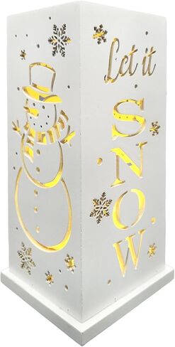 Christmas Decorations for Home LED Lighted Christmas Snowman Decor with Timer Hollow Out Farmhouse Wooden Table Sign Vintage Holiday Xmas Party Winter Tiered Tray Signs in Saudi Arabia