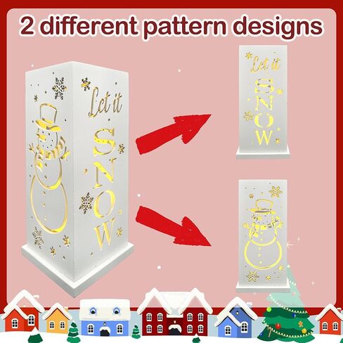 Christmas Decorations for Home LED Lighted Christmas Snowman Decor with Timer Hollow Out Farmhouse Wooden Table Sign Vintage Holiday Xmas Party Winter Tiered Tray Signs in Saudi Arabia