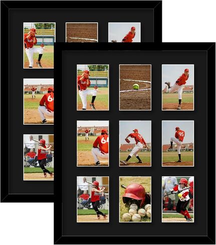 HEYTUYA Trading Card Display Frame For 9 Standard Cards, 2 Packs Trading Card Frame For Wall, Card Collector For Sports Baseball Basketball Football Trading Standard Cards, Black in Saudi Arabia
