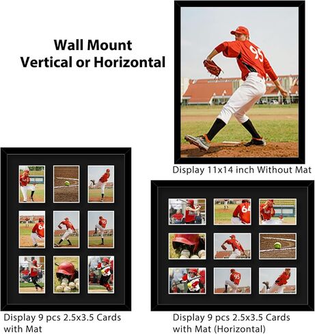 HEYTUYA Trading Card Display Frame For 9 Standard Cards, 2 Packs Trading Card Frame For Wall, Card Collector For Sports Baseball Basketball Football Trading Standard Cards, Black in Saudi Arabia