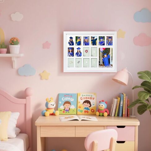 GMFrames School Days Photo Frames Prek-12x16 for Pre-School & Kindergarten to 12th Grade White in Saudi Arabia
