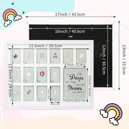 GMFrames School Days Photo Frames Prek-12x16 for Pre-School & Kindergarten to 12th Grade White in Saudi Arabia