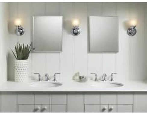 Kohler CB-CLR1620FS Frameless Bathroom Mirror Medicine Cabinet, Single Door, Rectangular Beveled Edge Frame, Bathroom Cabinet Mirror, Adjustable Shelves, 16 in. W x 20 in. H in Saudi Arabia