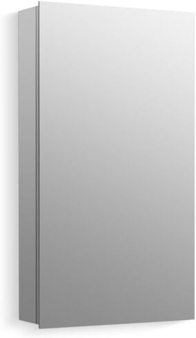 Kohler CB-CLR1620FS Frameless Bathroom Mirror Medicine Cabinet, Single Door, Rectangular Beveled Edge Frame, Bathroom Cabinet Mirror, Adjustable Shelves, 16 in. W x 20 in. H in Saudi Arabia