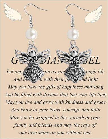 أقراط FUSTMW Angel - هدايا مجوهرات Guardian Angel Charm in Saudi Arabia