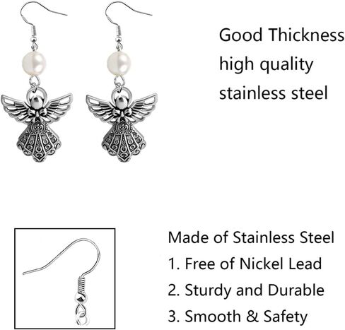 أقراط FUSTMW Angel - هدايا مجوهرات Guardian Angel Charm in Saudi Arabia