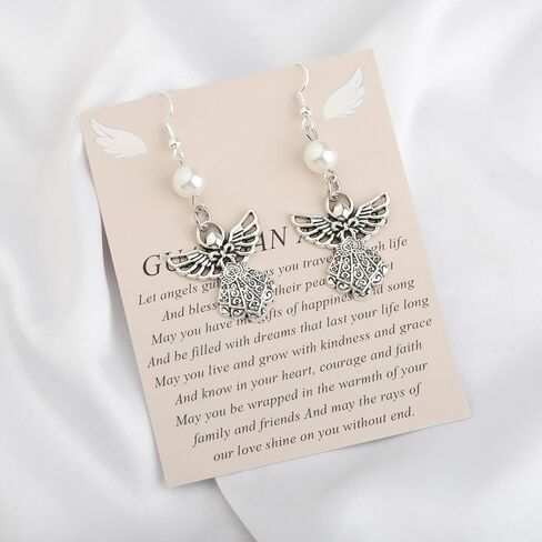 أقراط FUSTMW Angel - هدايا مجوهرات Guardian Angel Charm in Saudi Arabia