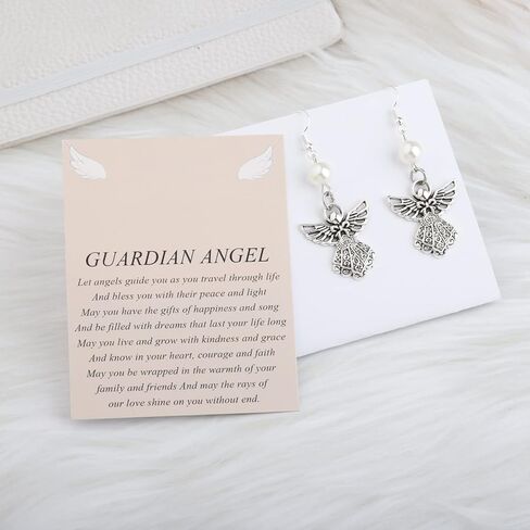 أقراط FUSTMW Angel - هدايا مجوهرات Guardian Angel Charm in Saudi Arabia