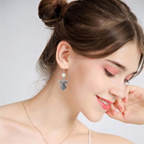 أقراط FUSTMW Angel - هدايا مجوهرات Guardian Angel Charm in Saudi Arabia