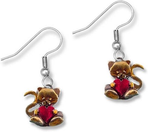The Magic Zoo Cat Earrings for Women – Made in USA - Handcrafted Tuxedo Cat Dangles – Black and White Cat – Grey Kitty– Black Cat – Christmas Cat – Purple Cat - Valentine Cat in Saudi Arabia