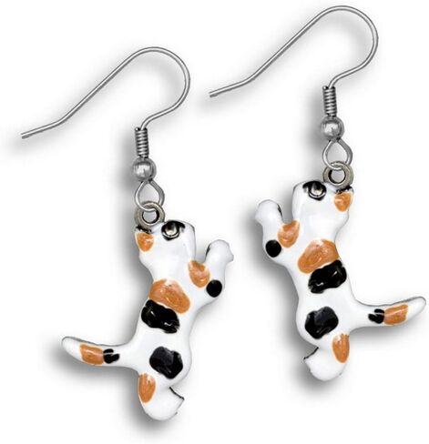 The Magic Zoo Cat Earrings for Women – Made in USA - Handcrafted Tuxedo Cat Dangles – Black and White Cat – Grey Kitty– Black Cat – Christmas Cat – Purple Cat - Valentine Cat in Saudi Arabia