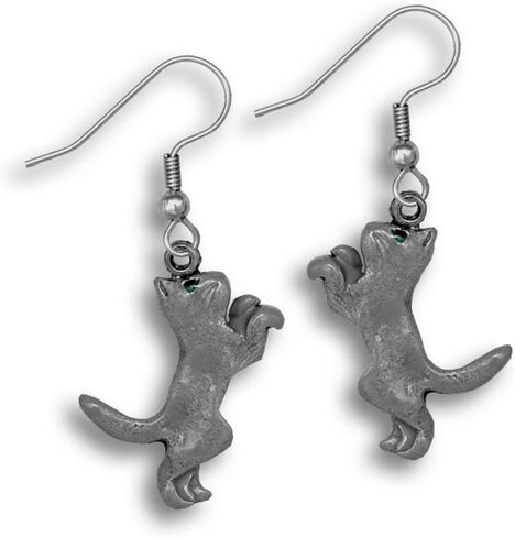 The Magic Zoo Cat Earrings for Women – Made in USA - Handcrafted Tuxedo Cat Dangles – Black and White Cat – Grey Kitty– Black Cat – Christmas Cat – Purple Cat - Valentine Cat in Saudi Arabia