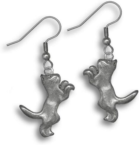 The Magic Zoo Cat Earrings for Women – Made in USA - Handcrafted Tuxedo Cat Dangles – Black and White Cat – Grey Kitty– Black Cat – Christmas Cat – Purple Cat - Valentine Cat in Saudi Arabia