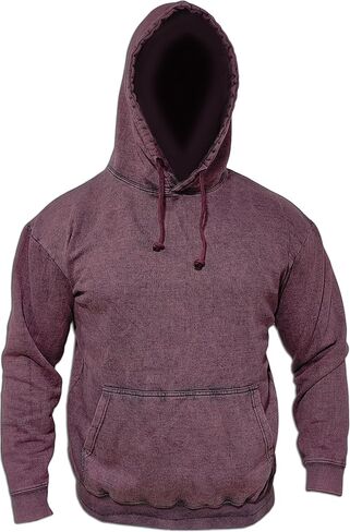 BIKER WEAR USA Men's Stonewash Casual Long sleeves Hoodie, Vintage Pullover Oversized Hoodie Sweatshirt with pocket in Saudi Arabia