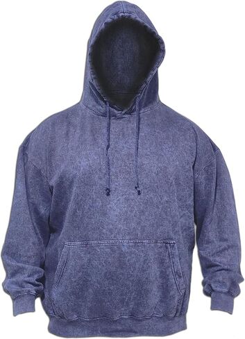 BIKER WEAR USA Men's Stonewash Casual Long sleeves Hoodie, Vintage Pullover Oversized Hoodie Sweatshirt with pocket in Saudi Arabia