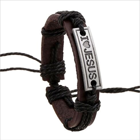Religious Bracelet Vintage Wristband Catholic Christian Alloy I Love JESUS in Saudi Arabia