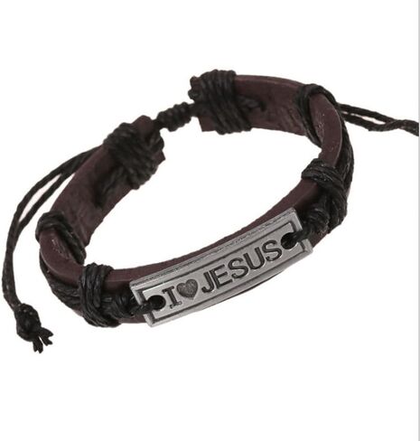 Religious Bracelet Vintage Wristband Catholic Christian Alloy I Love JESUS in Saudi Arabia