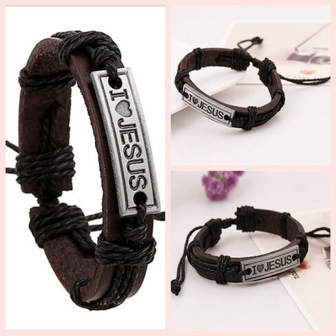 Religious Bracelet Vintage Wristband Catholic Christian Alloy I Love JESUS in Saudi Arabia