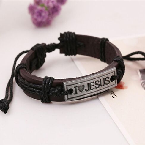 Religious Bracelet Vintage Wristband Catholic Christian Alloy I Love JESUS in Saudi Arabia