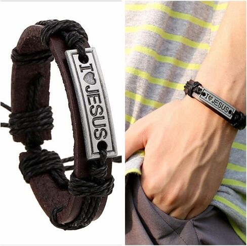 Religious Bracelet Vintage Wristband Catholic Christian Alloy I Love JESUS in Saudi Arabia