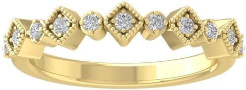 10K Gold or Silver Lab-Grown Diamond Stackable Band Ring (1/10 cttw, VS Clarity, D-F Color) in Saudi Arabia